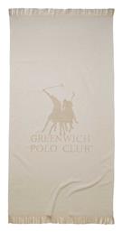 Greenwich Polo Club 3780 Πετσέτα Θαλάσσης με Κρόσσια Μπεζ 170x80εκ.