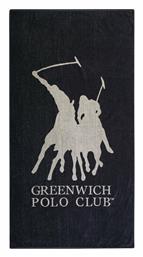 Greenwich Polo Club Πετσέτα Θαλάσσης Βαμβακερή Μαύρη 170x90εκ.