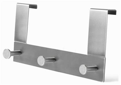 Grekon Κρεμάστρα Πόρτας Ανοξείδωτη 3 Θέσεων Ασημί 28x13cm