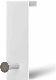 Grekon Κρεμάστρα Πόρτας Ανοξείδωτη Μονής Θέσης Λευκή 4x3.5x13εκ.