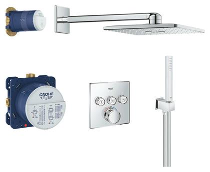 Grohe Smart Control 34706000 Σετ Μίκτης, Τηλέφωνο & Κεφαλή Ντουζ Εντοιχισμού Ντουζιέρας 3 Εξόδων Ασημί από το Polihome