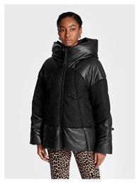 Guess Lea Κοντό Γυναικείο Puffer Μπουφάν για Χειμώνα Μαύρο