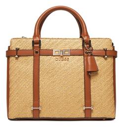 Guess Luxury Satchel Γυναικεία Τσάντα Tote Χειρός Natural Cognac