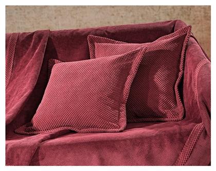 Guy Laroche Διακοσμητική Μαξιλαροθήκη Rubicon Fleece Burgundy 42x42εκ. από το Katoikein