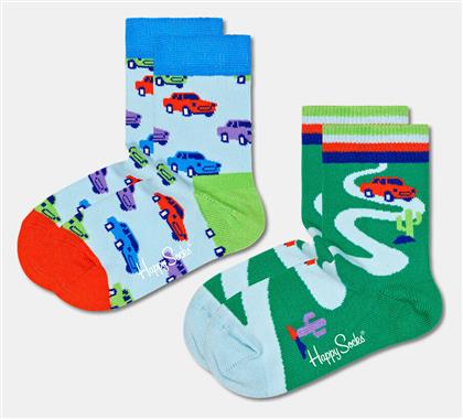 Happy Socks Παιδικές Κάλτσες Μακριές Car Πολύχρωμες 2 Ζευγάρια