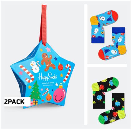 Happy Socks Παιδικές Κάλτσες Μακριές Holiday Πολύχρωμες 2 Ζευγάρια