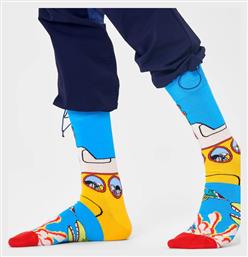 Happy Socks The Beatles Yellow Ανδρικές Κάλτσες με Σχέδια Γαλάζιες