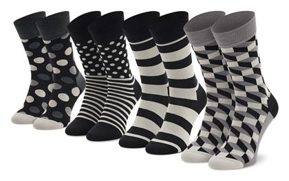 Happy Socks Unisex Κάλτσες Μαύρες 4Pack