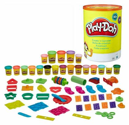 Hasbro Play-Doh Πλαστελίνη - Παιχνίδι Create N Canister για 3+ Ετών, 20τμχ