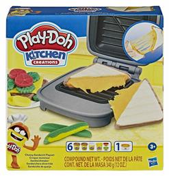 Hasbro Play-Doh Πλαστελίνη - Παιχνίδι Kitchen Creations Cheesy Sandwich για 3+ Ετών, 7τμχ