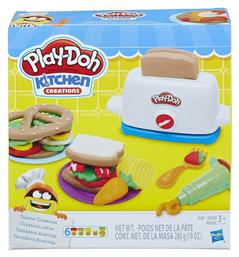 Hasbro Play-Doh Πλαστελίνη - Παιχνίδι Kitchen Creations Toaster για 3+ Ετών, 6τμχ