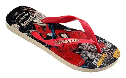 Havaianas Top Marvel Spiderman Ανδρικά Flip Flops Beige Straw/Red Ruby