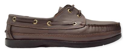 Hawkins Premium Δερμάτινα Ανδρικά Boat Shoes σε Καφέ Χρώμα