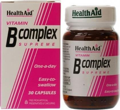 Health Aid Vitamin B Complex Supreme 30 caps Βιταμίνη για Ενέργεια, τα Μαλλιά & τo Δέρμα 30 κάψουλες