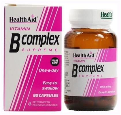 Health Aid Vitamin B Complex 90 Caps Βιταμίνη για τα Μαλλιά & τo Δέρμα 90 κάψουλες