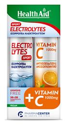 Health Aid Electrolytes Sport & Vitamin C 1000mg Πορτοκάλι 2 x 20 αναβράζοντα δισκία