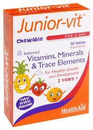 Health Aid Junior-Vit Πολυβιταμίνη Tutti Frutti 30 x 1 μασώμενες ταμπλέτες 30τμχ