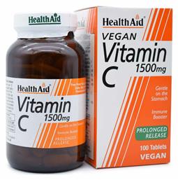 Health Aid Vitamin C Βιταμίνη για Ενέργεια & Ανοσοποιητικό 1500mg 100 ταμπλέτες από το Pharm24