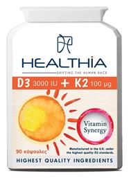 Healthia D3 3000iu & K2 100mg Πολυβιταμίνη 3000iu 100mg 90 x 1 κάψουλες 90τμχ