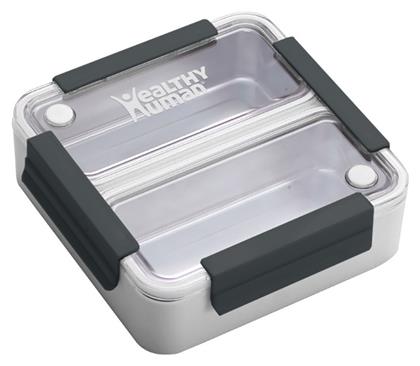 Healthy Human On The Go Bento Δοχείο Φαγητού Inox Λευκό 20x20cm