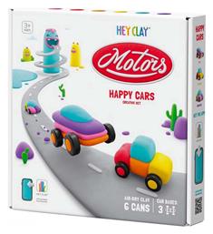 Hey Clay Happy Cars Παιδικός Πηλός Μοντελοποίησης Πολύχρωμος Σετ