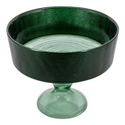 HFA Reflections Διακοσμητικό Μπωλ Γυάλινο με Πόδι Κυπαρισσί 16x16x13.5cm