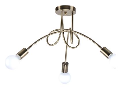 Home Lighting KQ 2627/3 Quirky Vintage Κρεμαστό Φωτιστικό Τρίφωτο με Ντουί E27 σε Μπρούτζινο Χρώμα από το Designdrops