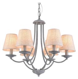 Home Lighting Πολυέλαιος 6xE14 Ø55cm με Καπέλα Γκρι 77-3662 από το Designdrops