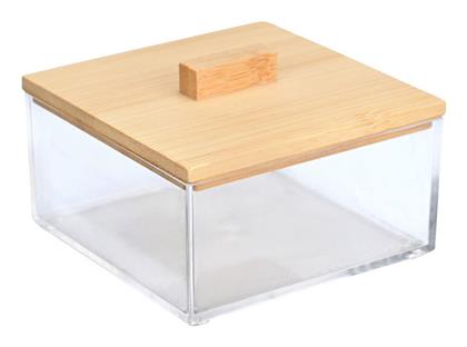 Homely Επιτραπέζια Θήκη για Βαμβάκι Essentials Διάφανη