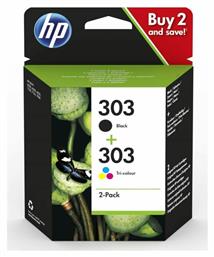 HP 303 Πακέτο 2 Μελανιών Εκτυπωτή InkJet Πολλαπλό (Color) / Μαύρο (3YM92AE)