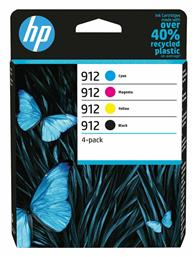 HP 912 Γνήσιο Πακέτο 4 Μελανιών Εκτυπωτή InkJet Κίτρινο / Κυανό / Ματζέντα / Μαύρο (6ZC74AE)