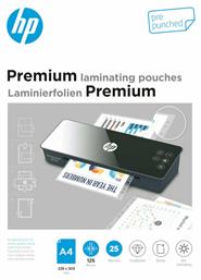 HP Premium Φύλλα Πλαστικοποίησης με Τρύπες Αρχειοθέτησης για Α4 125mic 25τμχ