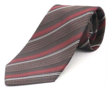 Hugo Boss Ανδρική Γραβάτα Μεταξωτή με Σχέδια σε Καφέ Χρώμα