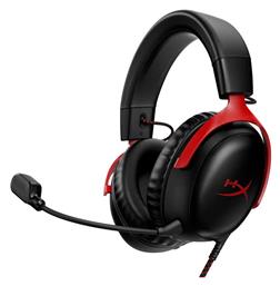 HyperX Cloud III Over Ear Gaming Headset με σύνδεση 3.5mm / USB Μαύρο / Κόκκινο από το e-shop