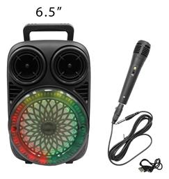 Ηχείο Karaoke με Ενσύρματo Μικρόφωνο και Εφέ Φωτισμού Bt-601 σε Μαύρο Χρώμα