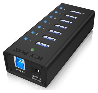 Icy Box USB 3.0 Hub 7 Θυρών με σύνδεση USB-A και Εξωτερική Παροχή Ρεύματος