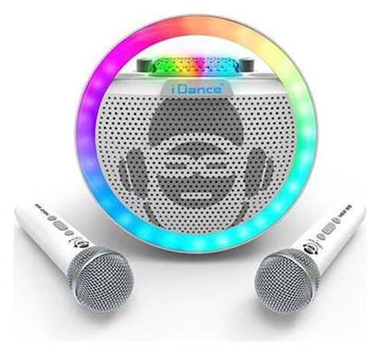 iDance Ηχείο Karaoke με Ασύρματα Μικρόφωνα και Εφέ Φωτισμού BB20K σε Λευκό Χρώμα