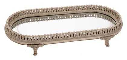 Iliadis Διακοσμητικός Δίσκος Πολυρητίνης Οβάλ με Καθρέπτη 41x20x6cm