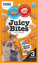 Inaba Juicy Bites Λιχουδιές Σνακ με Ψάρι με Ψάρι & Αχιβάδα για Ενήλικες Γάτες 3τμχ 34gr
