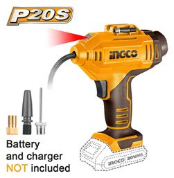 Ingco Τρόμπα Αυτοκινήτου 150PSI Επαναφορτιζόμενη 20V (Χωρίς Μπαταρία)