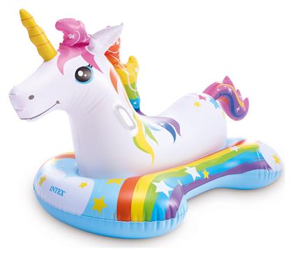 Intex Παιδικό Φουσκωτό Ride On Θαλάσσης Unicorn με Χειρολαβές Λευκό 163εκ. από το Plus4u