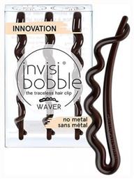 Invisibobble Διακοσμητικά Τσιμπιδάκια Μαλλιών Καφέ Waver Pretty Dark 3τμχ