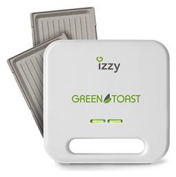 Izzy IZ-2010 Green Toast Τοστιέρα με Αποσπώμενες Πλάκες για 2 Τοστ 800W Λευκή