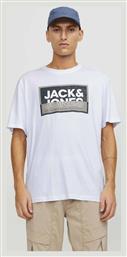 Jack & Jones Ανδρική Μπλούζα Κοντομάνικη Λευκή