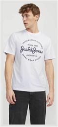 Jack & Jones Ανδρική Μπλούζα Κοντομάνικη Λευκή