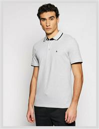 Jack & Jones Ανδρική Μπλούζα Polo Κοντομάνικη Light Grey Melange