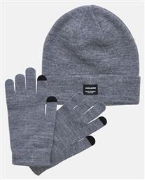 Jack & Jones Ανδρικό Σετ με Σκούφο Πλεκτό Grey Melange