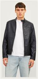 Jack & Jones Biker Μπουφάν από Δερματίνη Black από το Karakikes