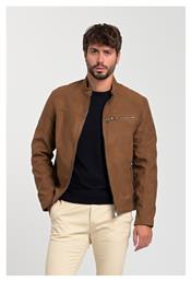 Jack & Jones Biker Μπουφάν από Δερματίνη Cognac