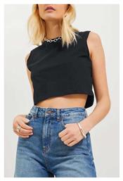 Jack & Jones Γυναικείο Αθλητικό Crop Top Κοντομάνικο Μαύρο Μαύρο